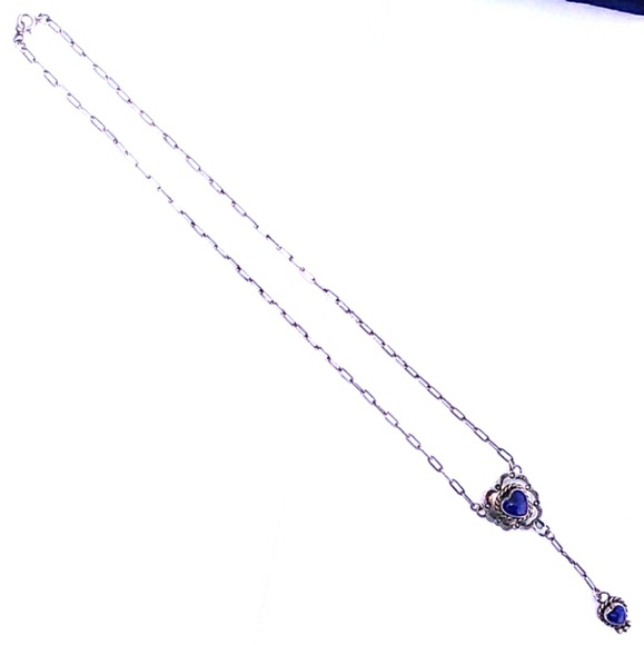 SIGNED Native American 925 Silv Lapis Heart Concho - Picture 8 of 8